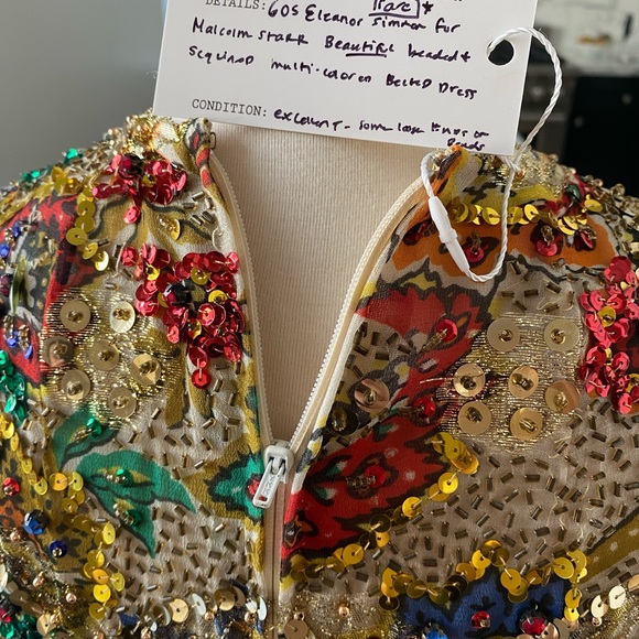 Vintage 60s Elinor Simmons for Malcolm Starr beaded and Sequin dress - Picture 10 of 14